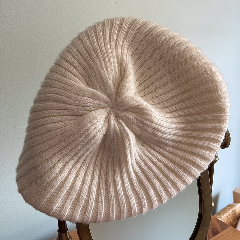 Anthropologie winter hat cream white